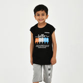 Cut Sleeve T-Shirt with Capri Set for Boys – Perfect for Playtime